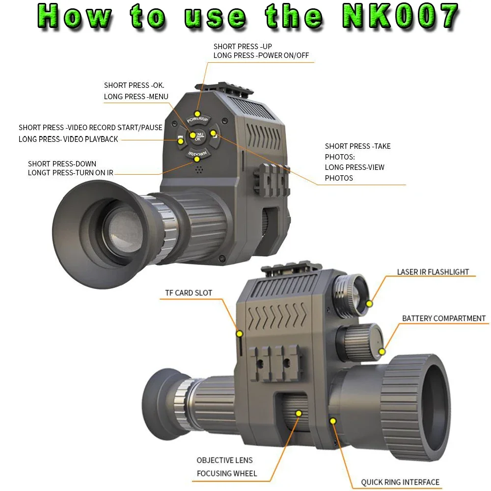 Megaorei NK007plus 200-400M Mo - Outdoor Hunting Digital Night Vision recensione e prezzo